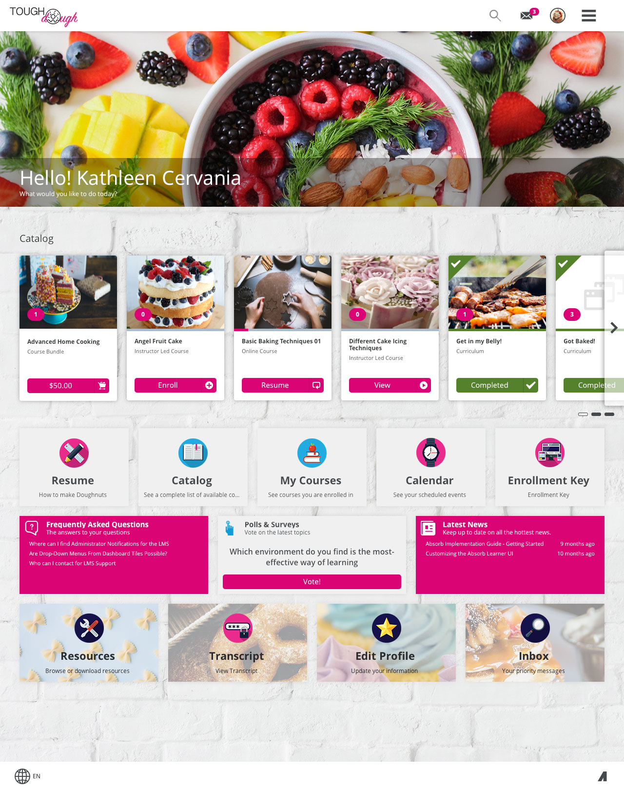 Absorb LMS screenshot & Video
