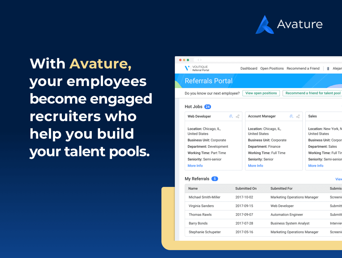 Avature screenshot & Video