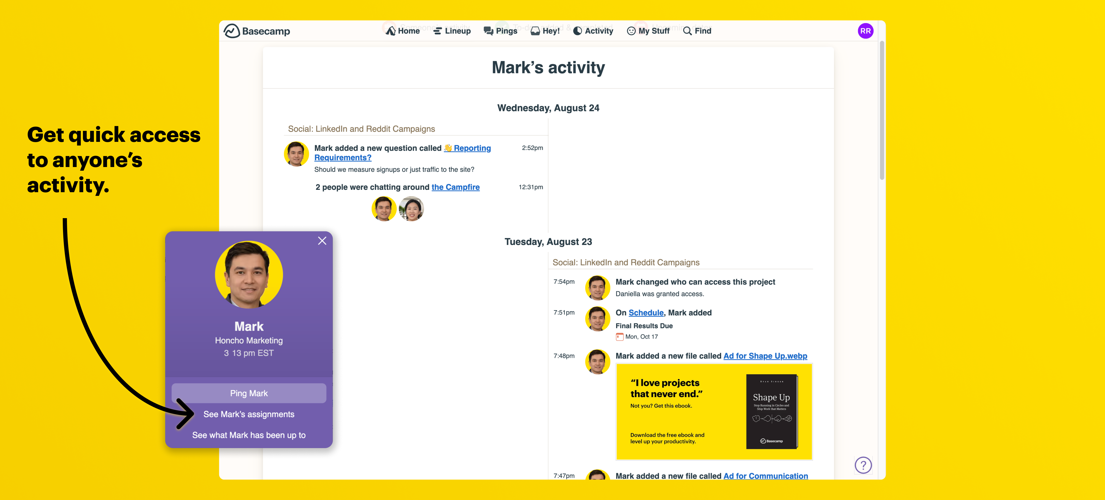 Basecamp screenshot & Video