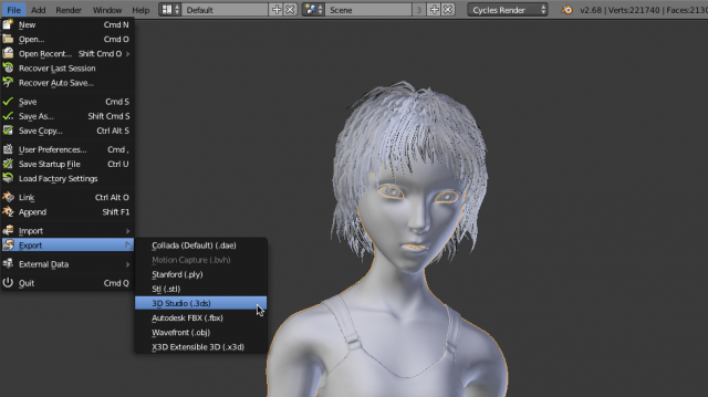 Blender screenshot & Video
