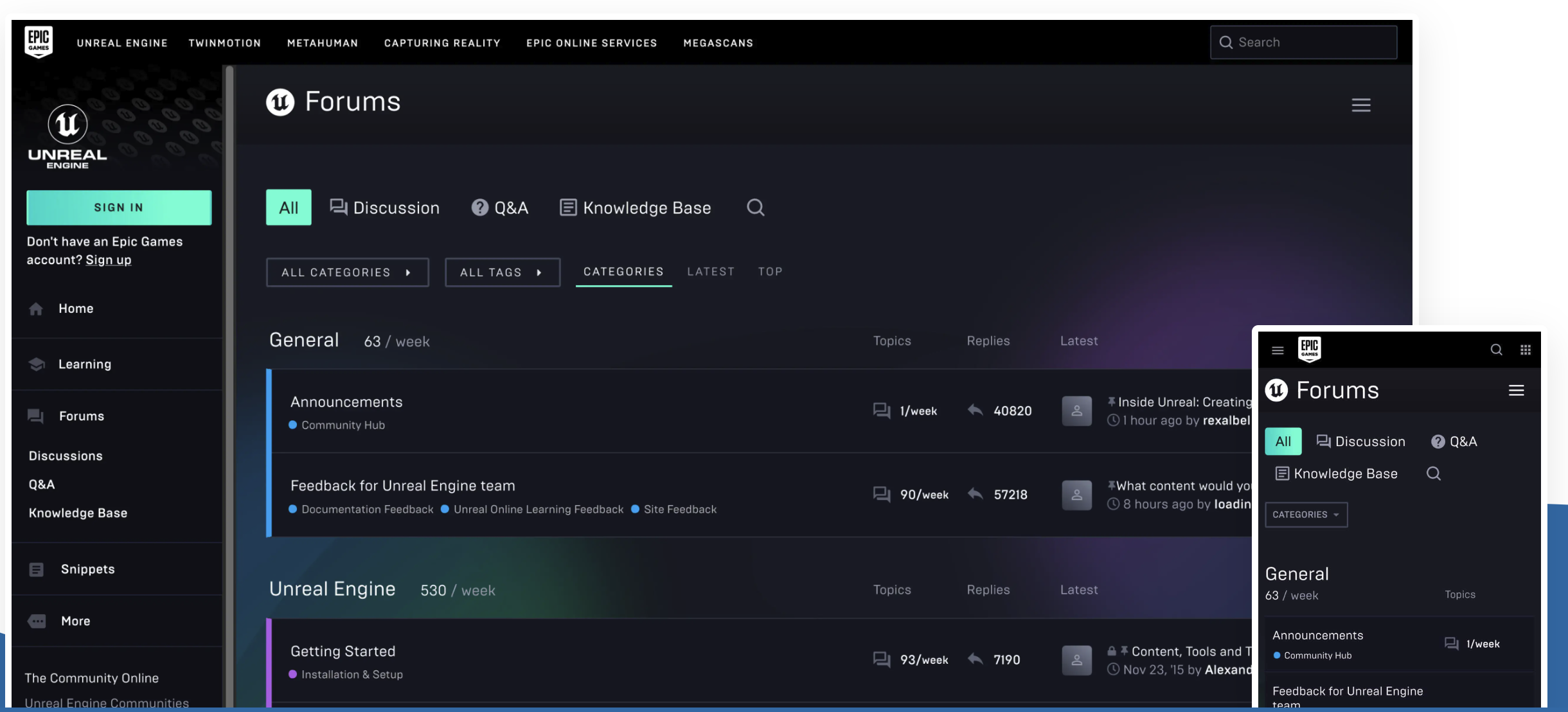 Discourse screenshot & Video