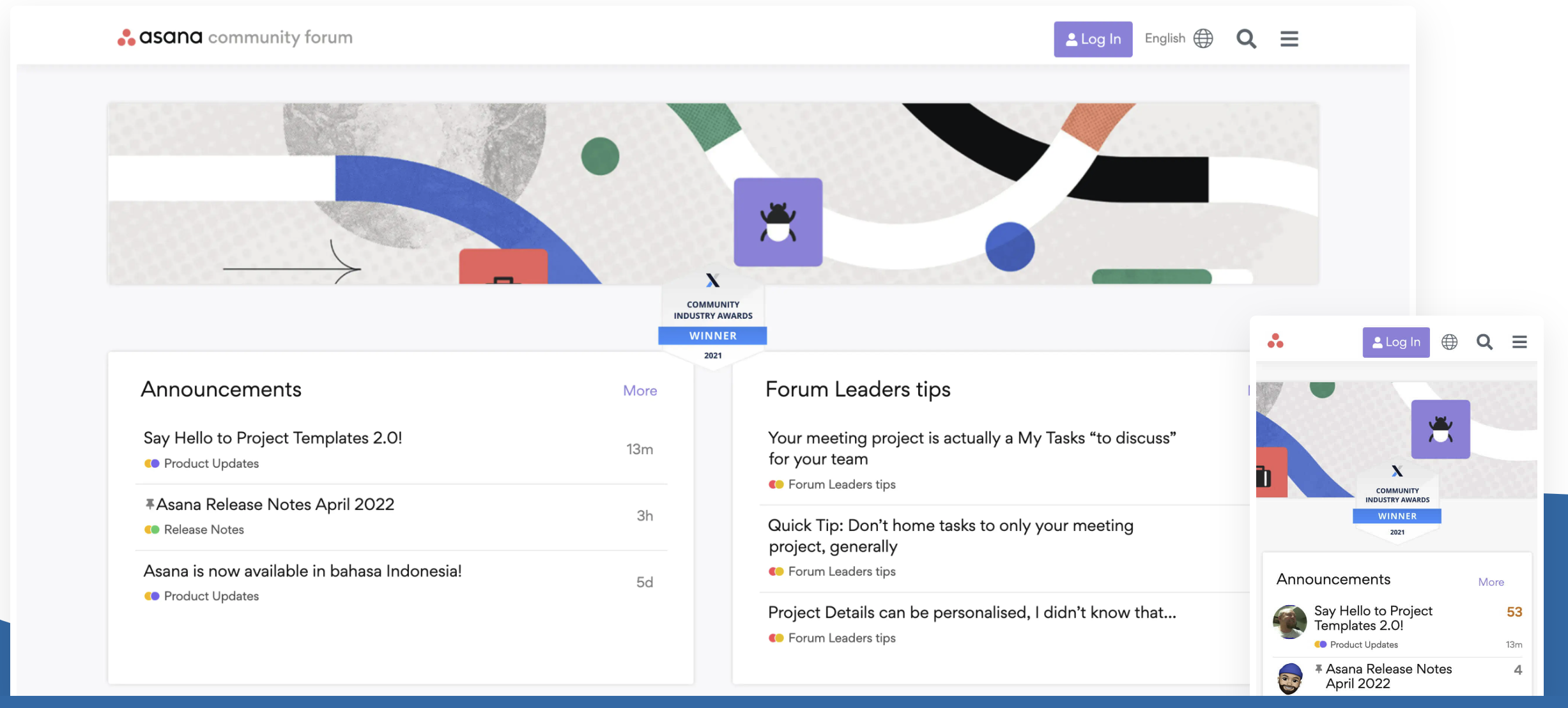 Discourse screenshot & Video