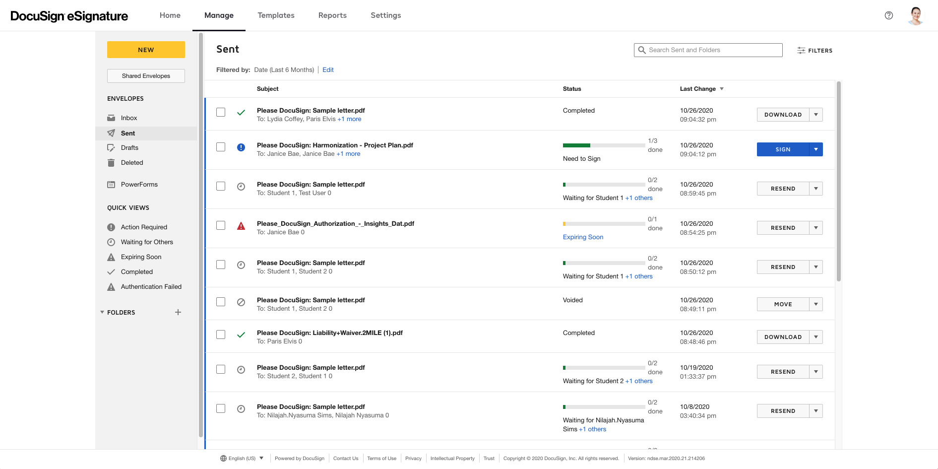 DocuSign screenshot & Video