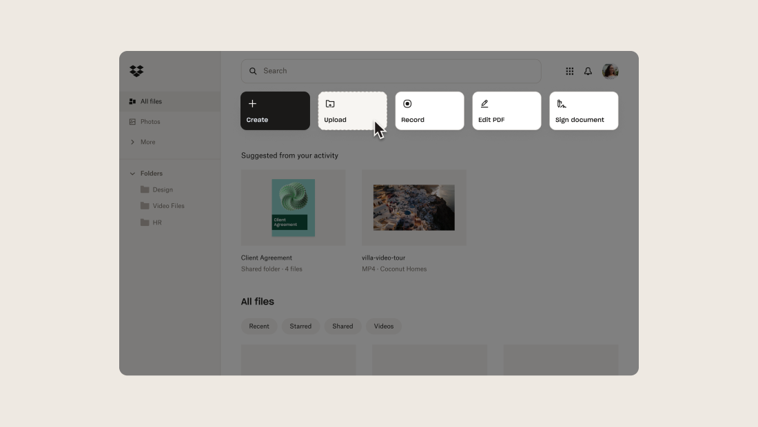 Dropbox screenshot & Video