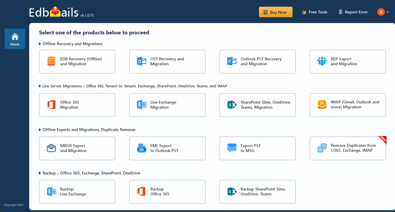 EdbMails Office 365 Migration screenshot & Video