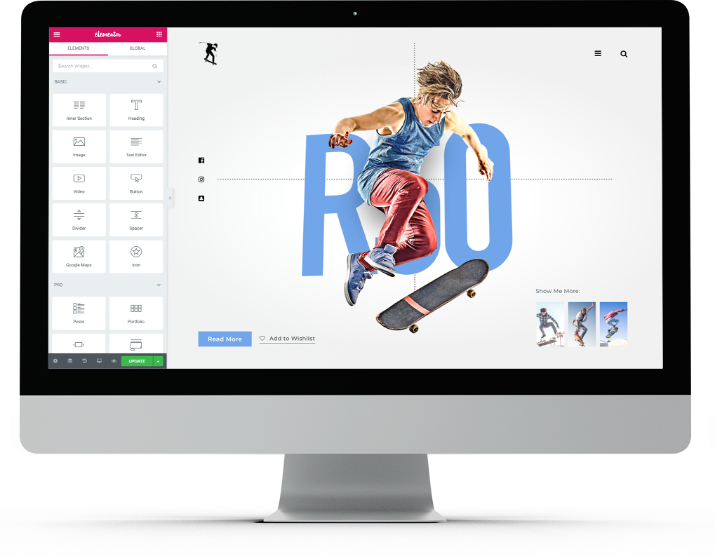 Elementor screenshot & Video