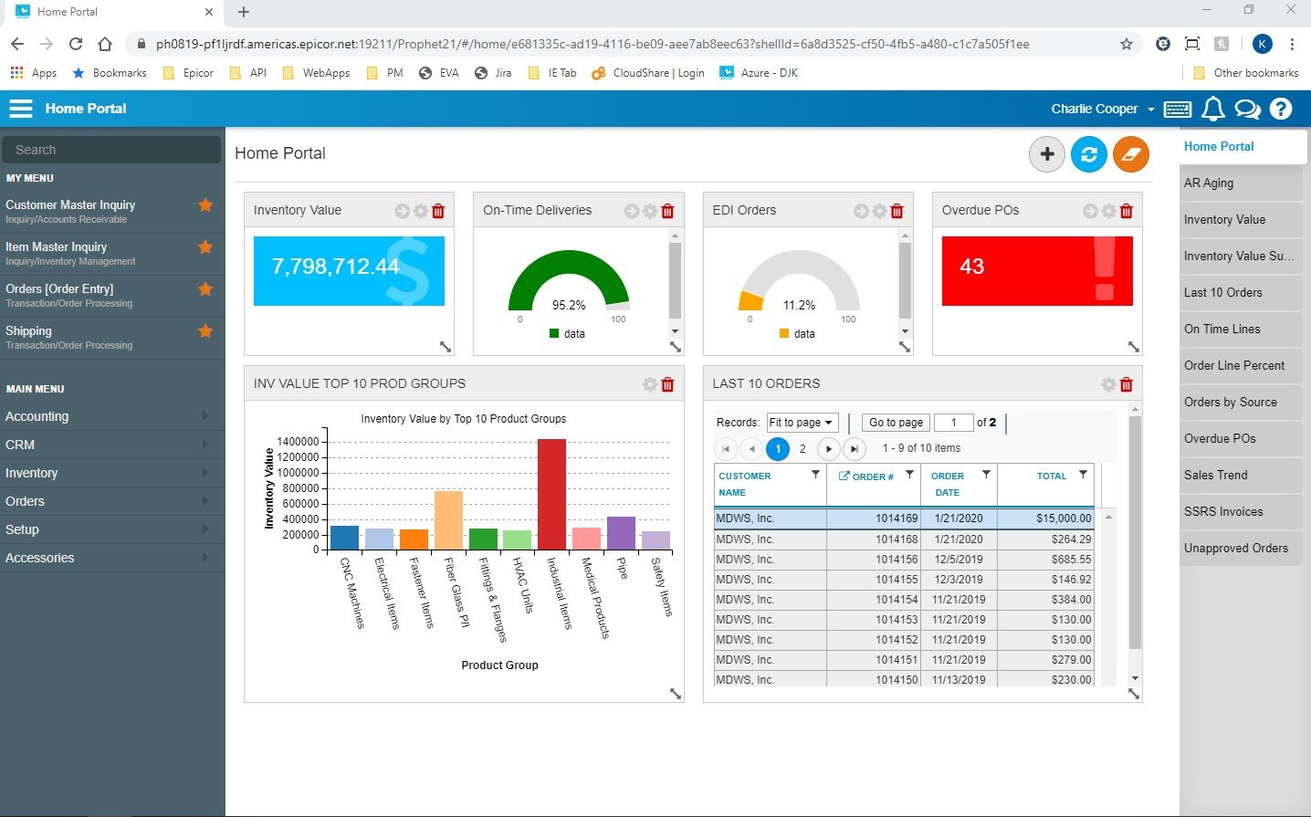 Epicor Prophet 21 screenshot & Video