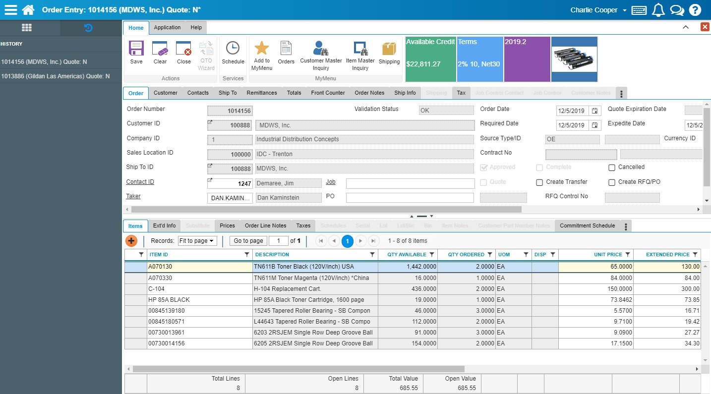 Epicor Prophet 21 screenshot & Video