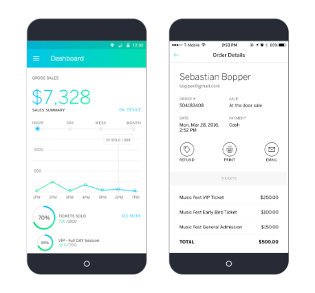 Eventbrite screenshot & Video