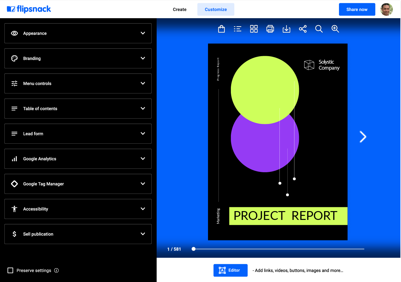 Flipsnack screenshot & Video