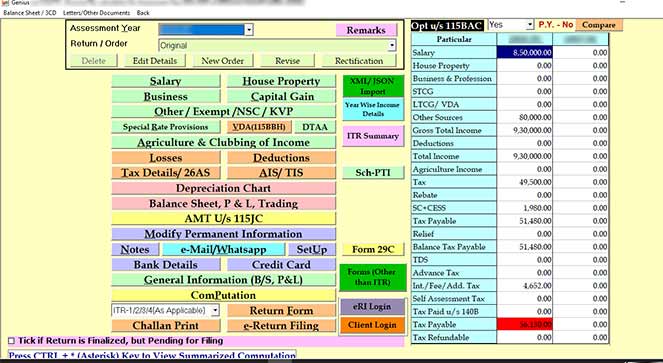 Gen Income Tax Software screenshot & Video