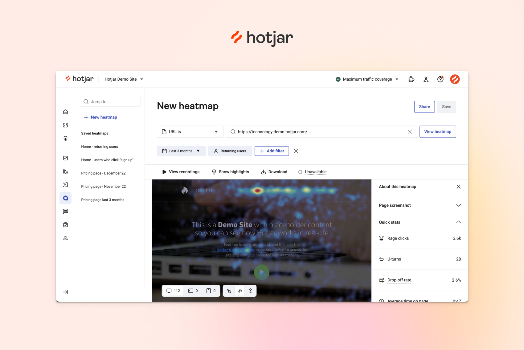 Hotjar screenshot & Video