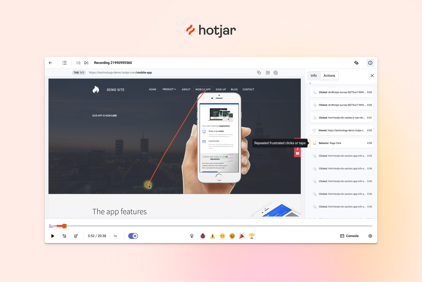 Hotjar screenshot & Video