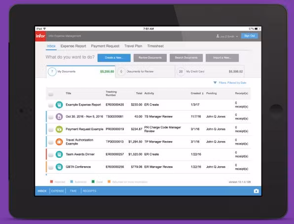 Infor Expense Management screenshot & Video