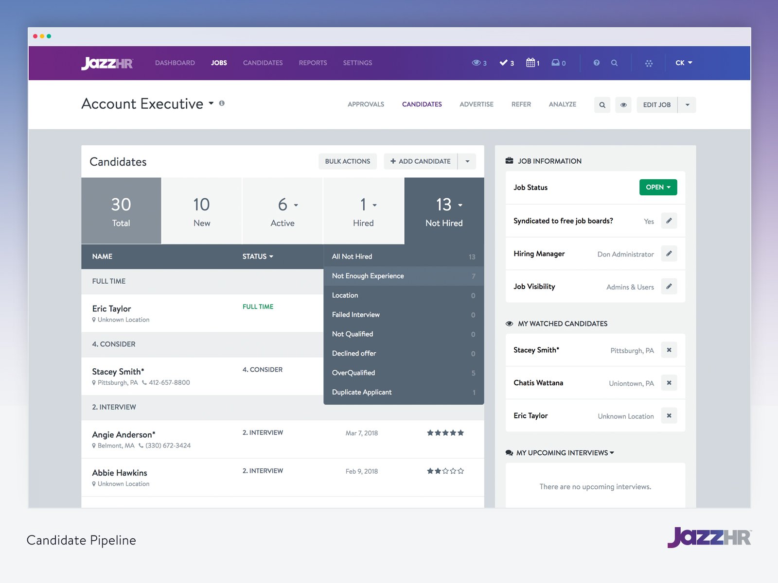JazzHR screenshot & Video