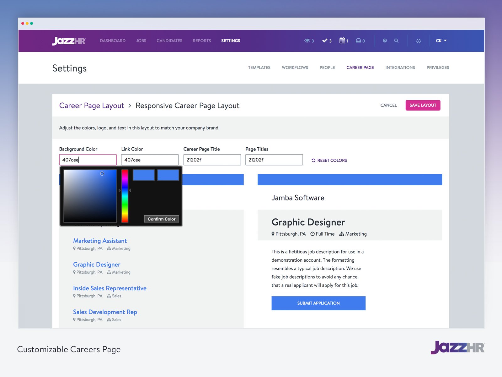 JazzHR screenshot & Video