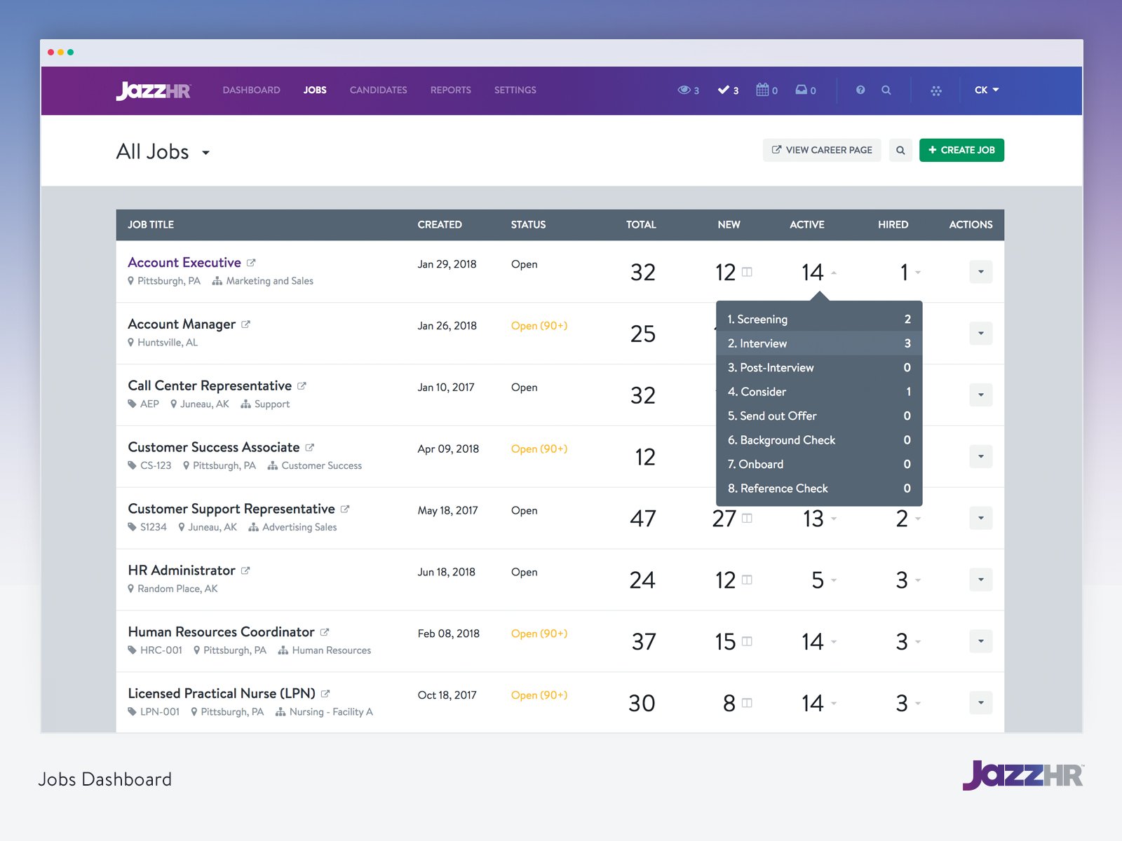 JazzHR screenshot & Video