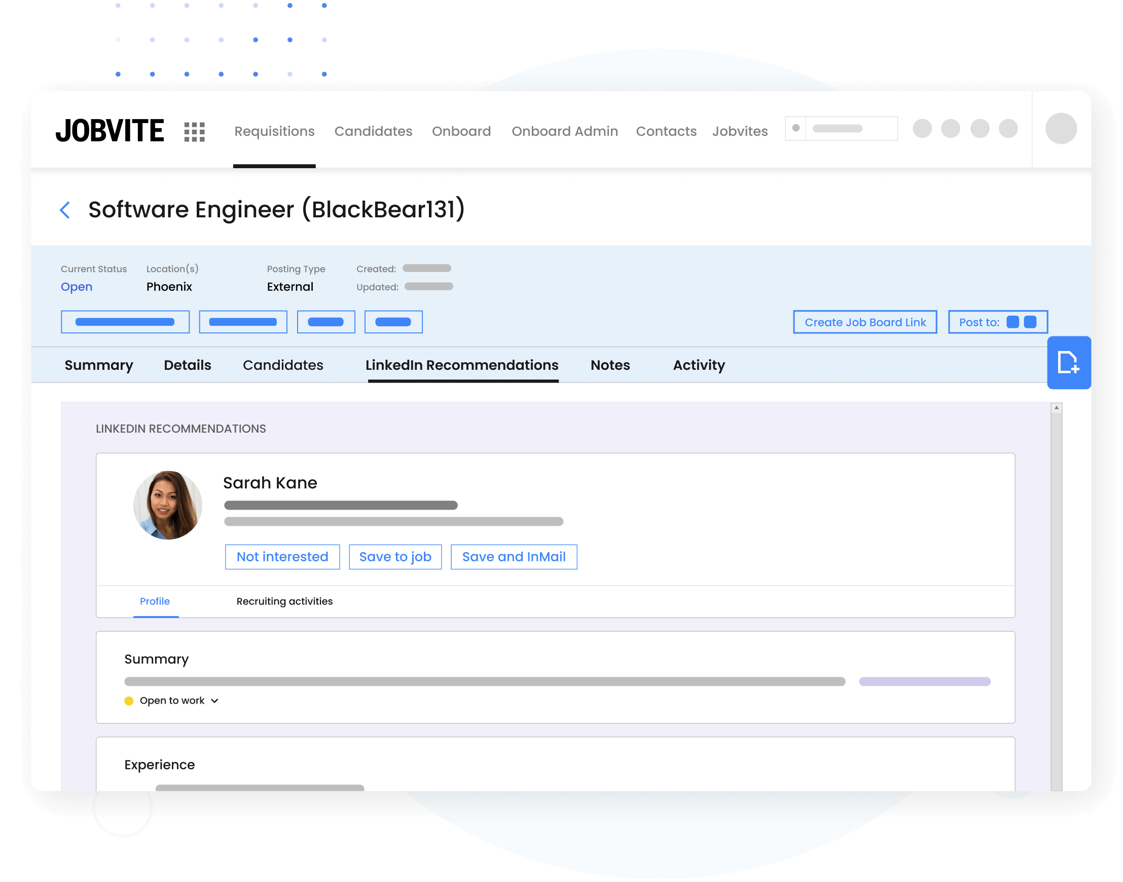 Jobvite screenshot & Video