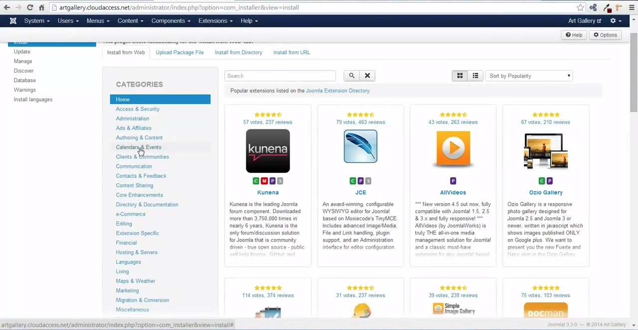 Joomla screenshot & Video