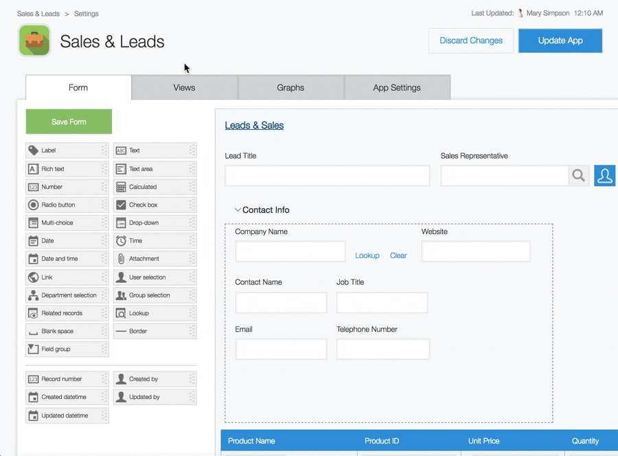 Kintone screenshot & Video