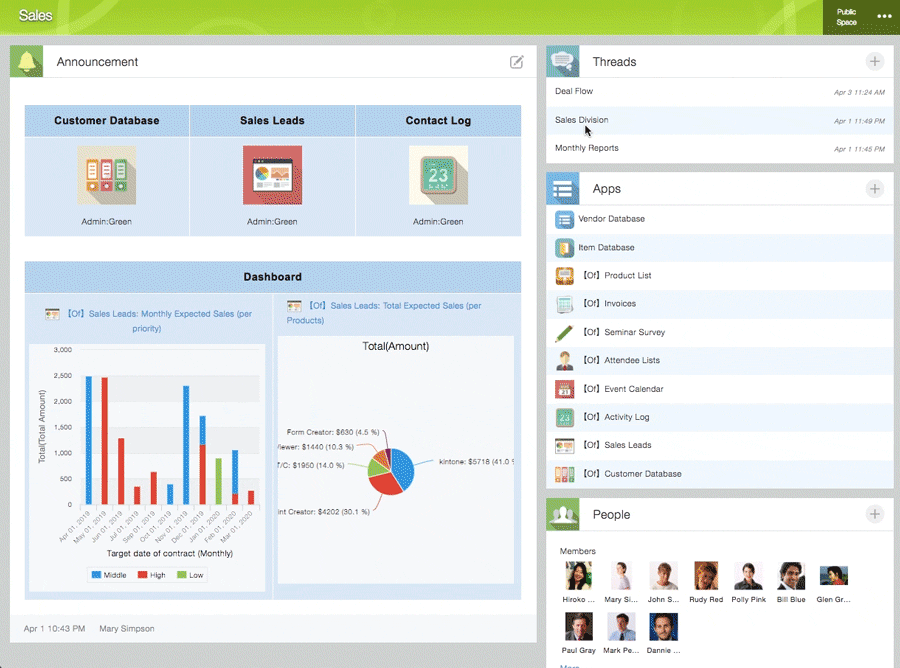 Kintone screenshot & Video