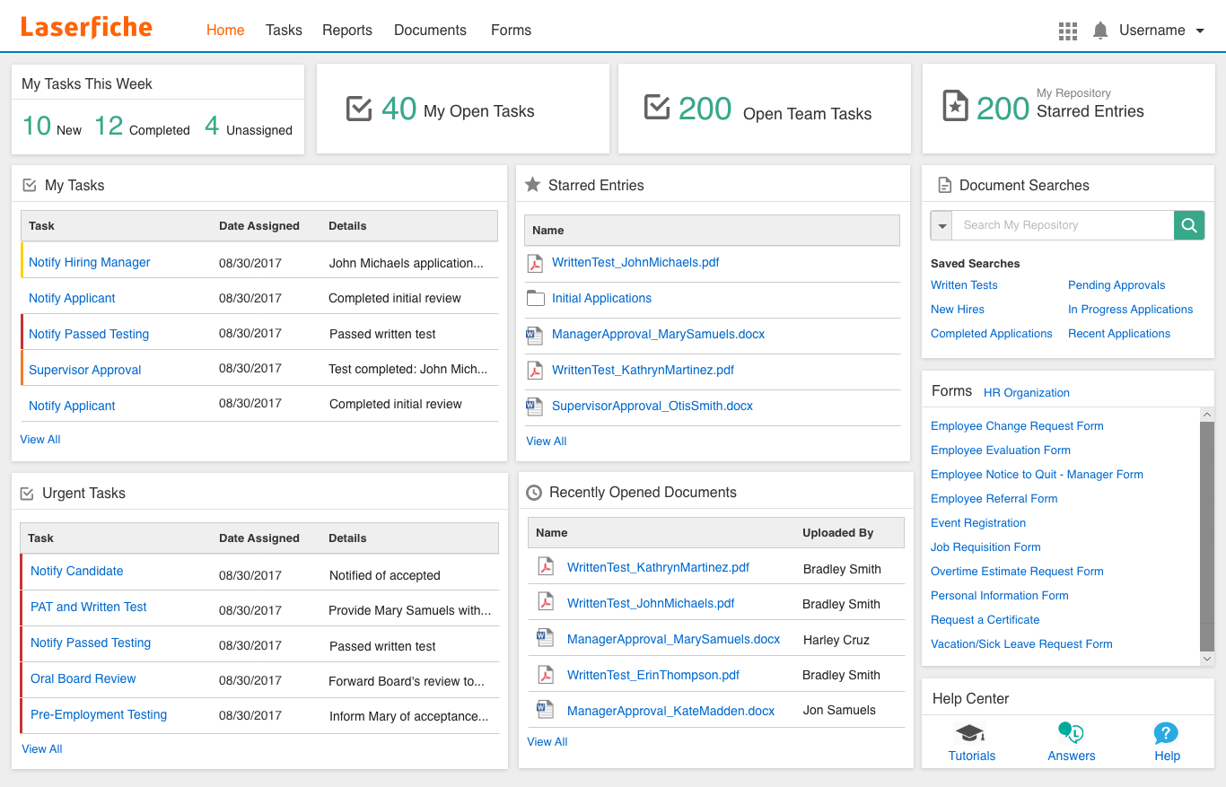 Laserfiche screenshot & Video