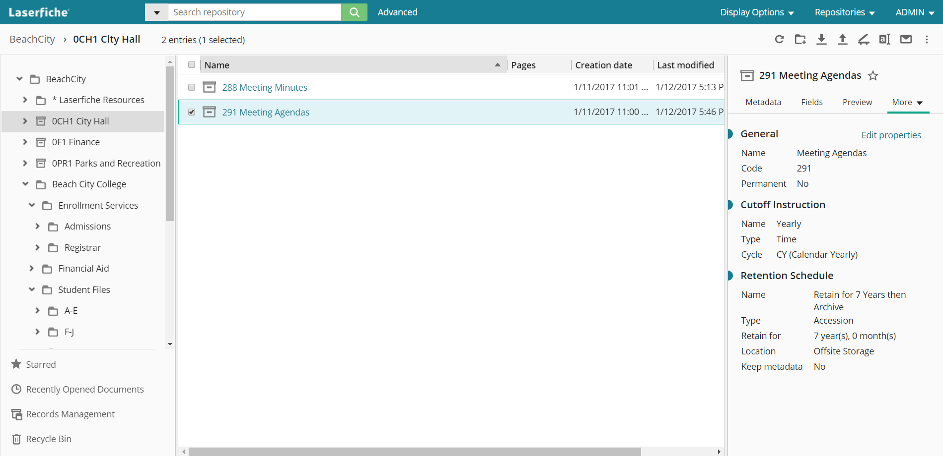 Laserfiche screenshot & Video