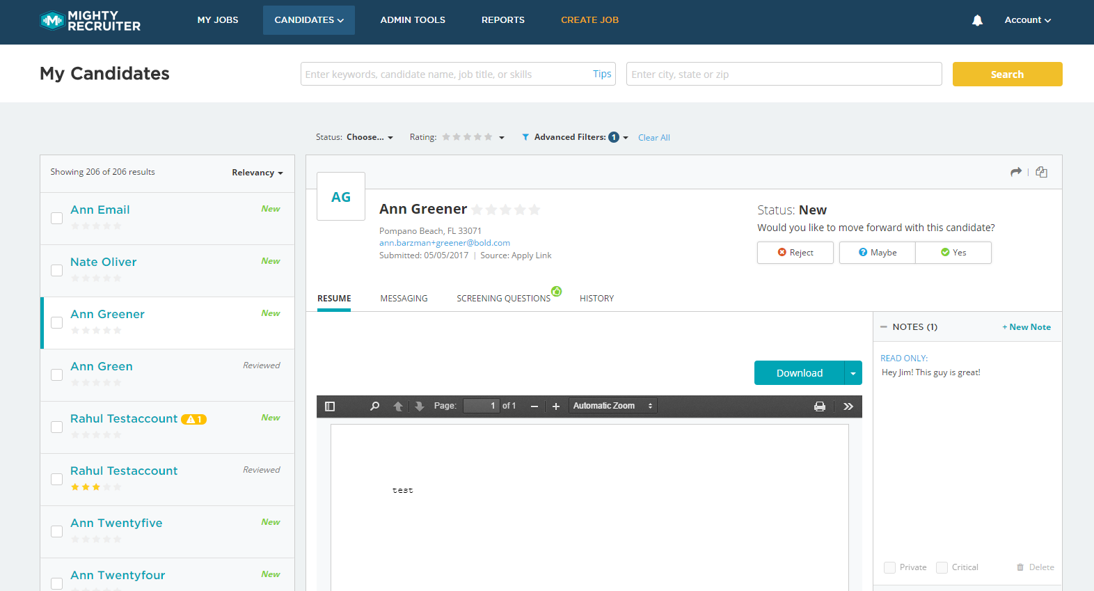 MightyRecruiter screenshot & Video