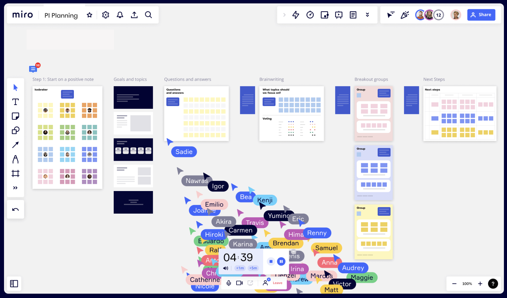 Miro screenshot & Video