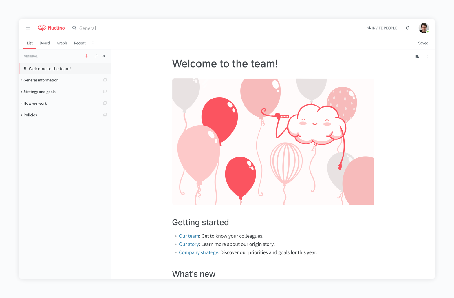 Nuclino screenshot & Video
