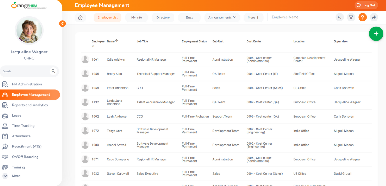 OrangeHRM screenshot & Video