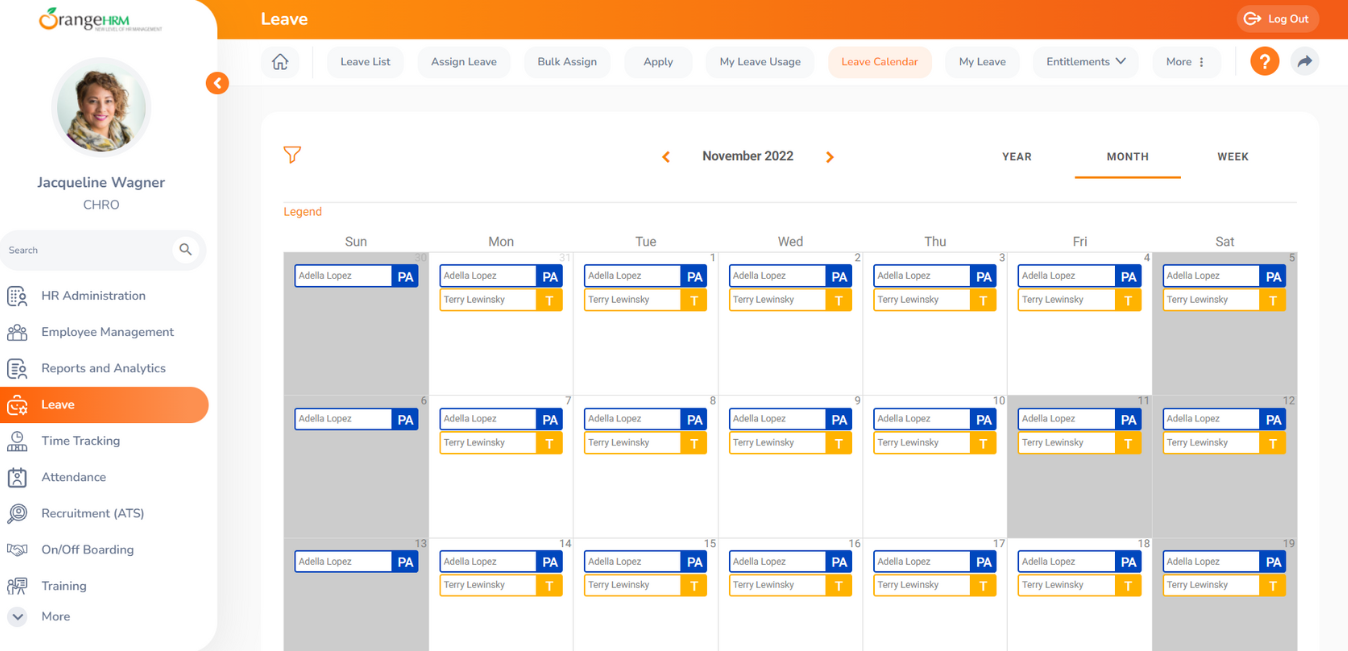OrangeHRM screenshot & Video