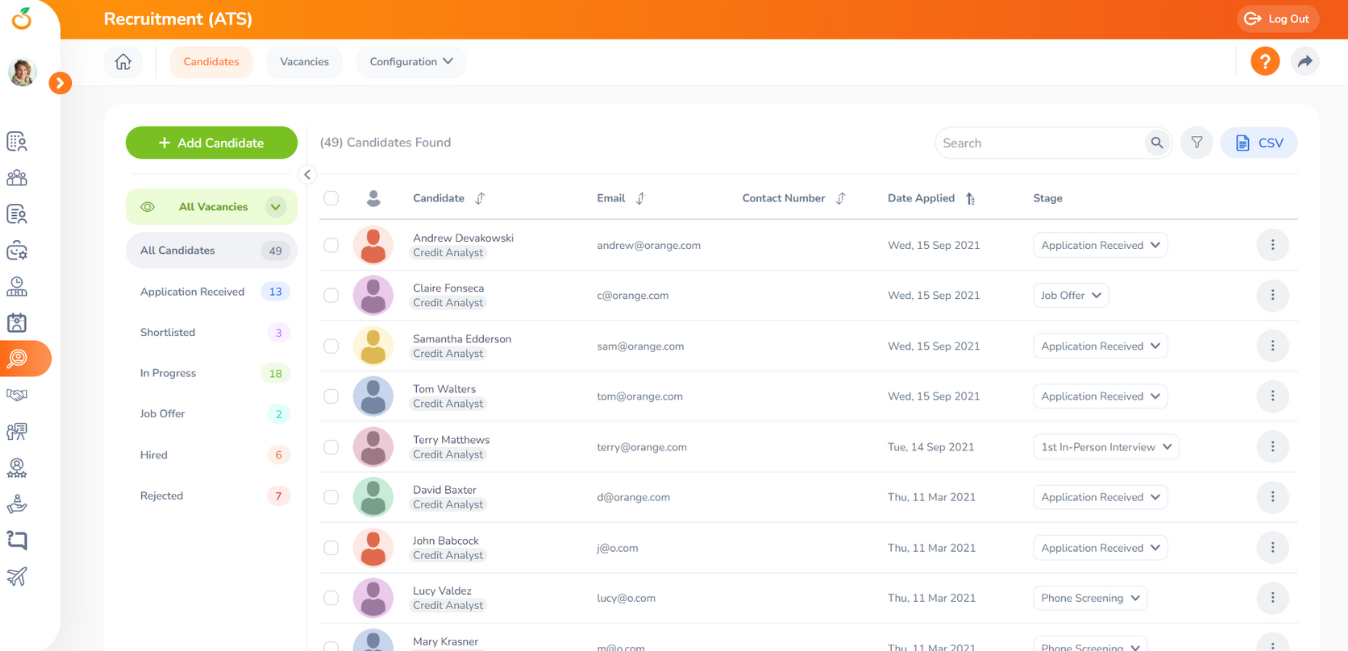 OrangeHRM screenshot & Video
