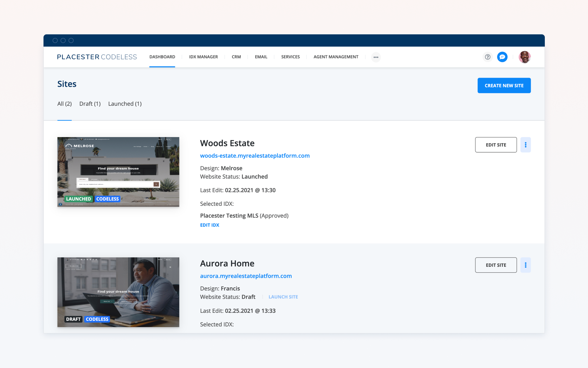 Placester screenshot & Video