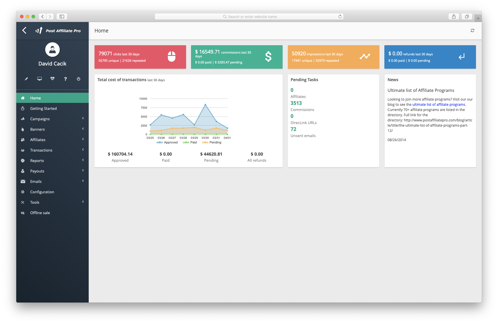 Post Affiliate Pro screenshot & Video