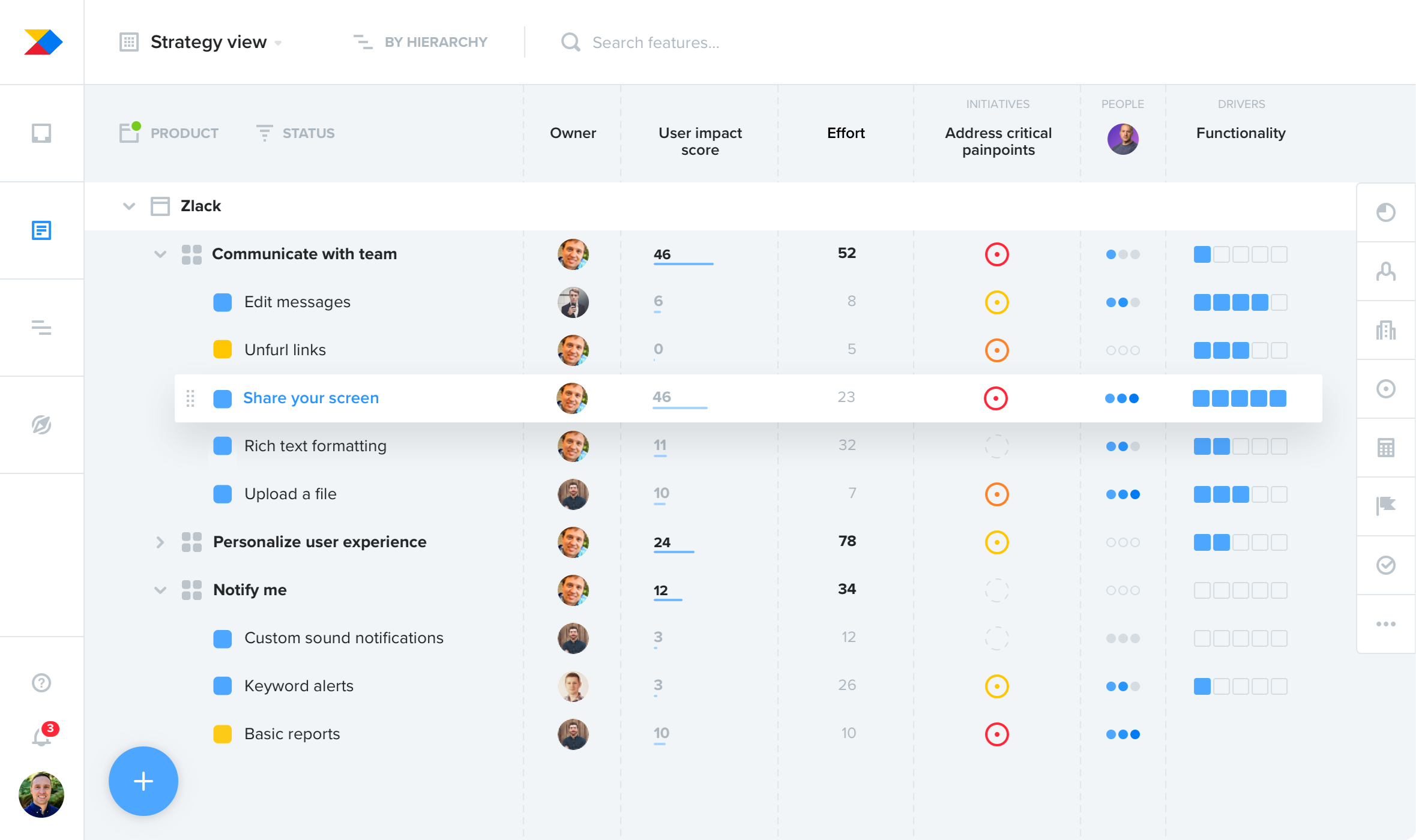 Productboard screenshot & Video