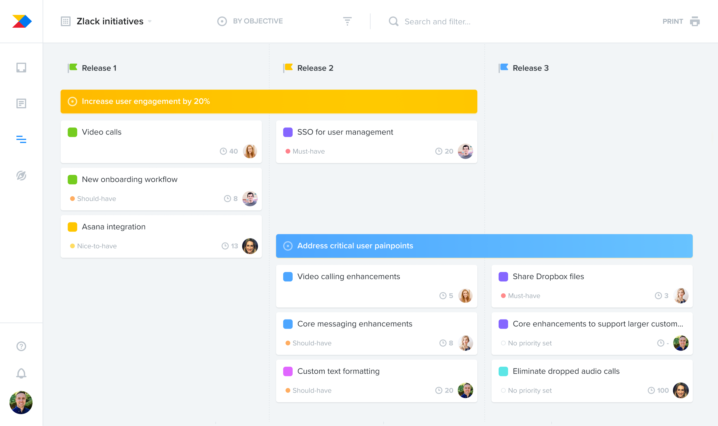Productboard screenshot & Video
