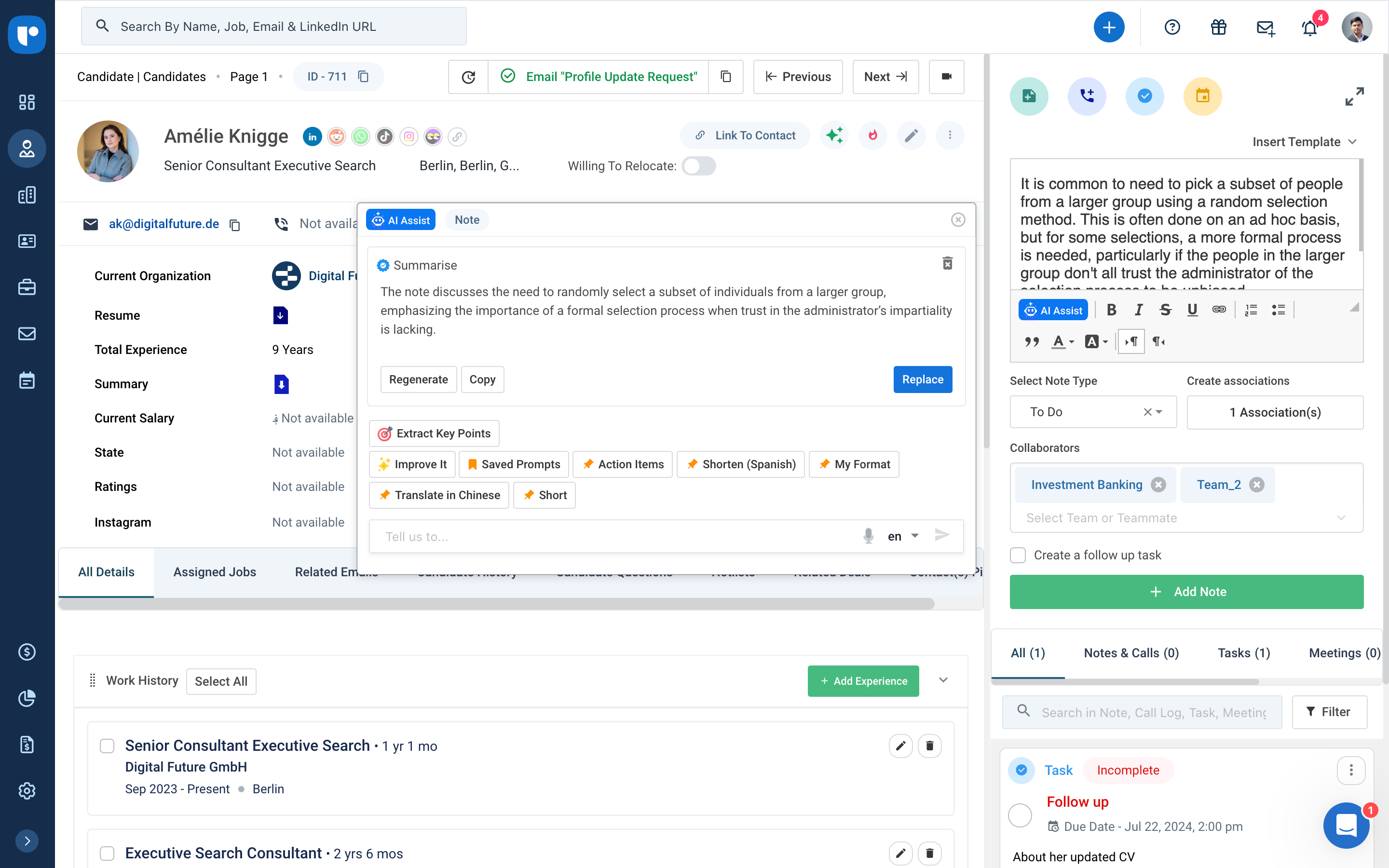 Recruit CRM screenshot & Video
