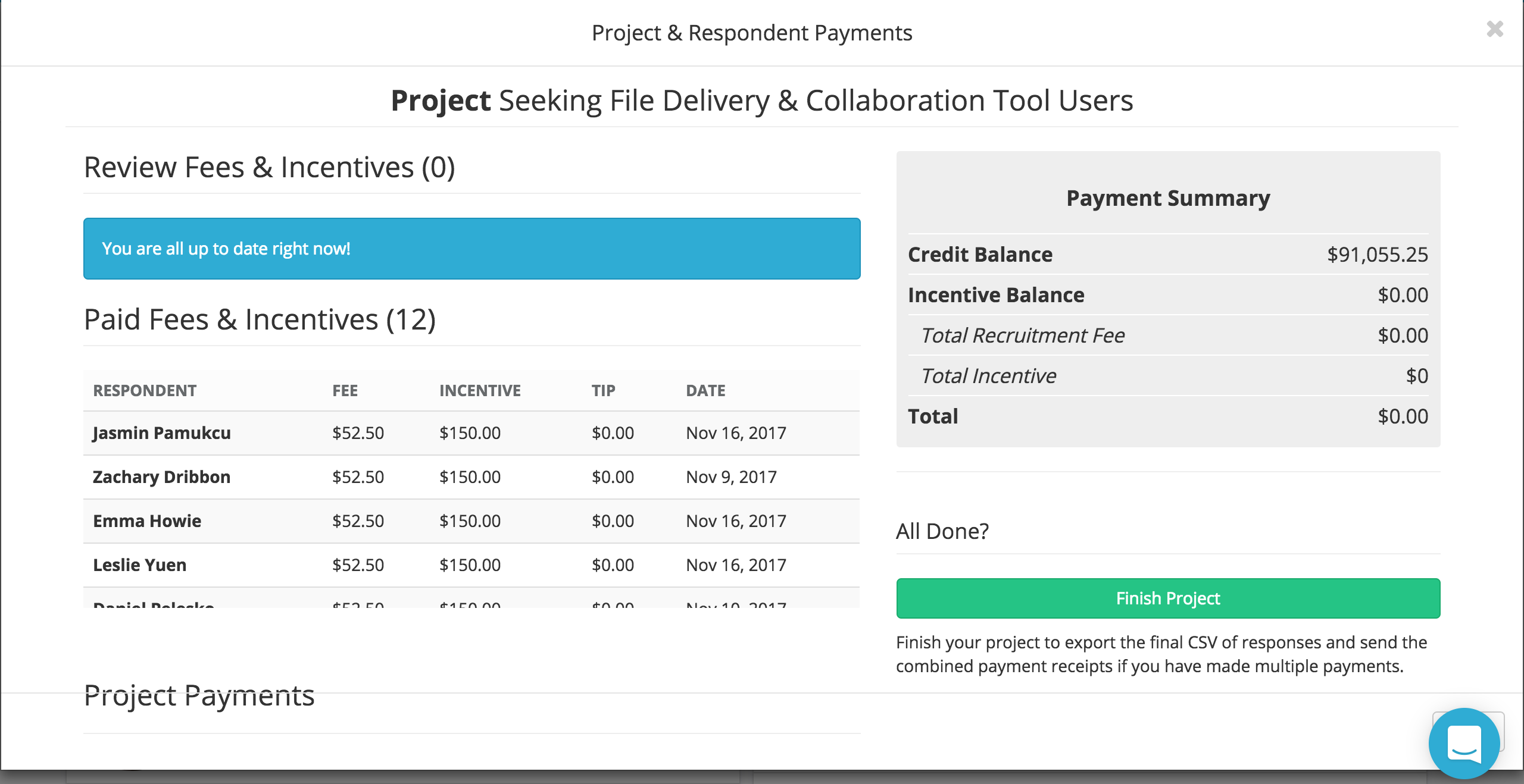 Respondent screenshot & Video