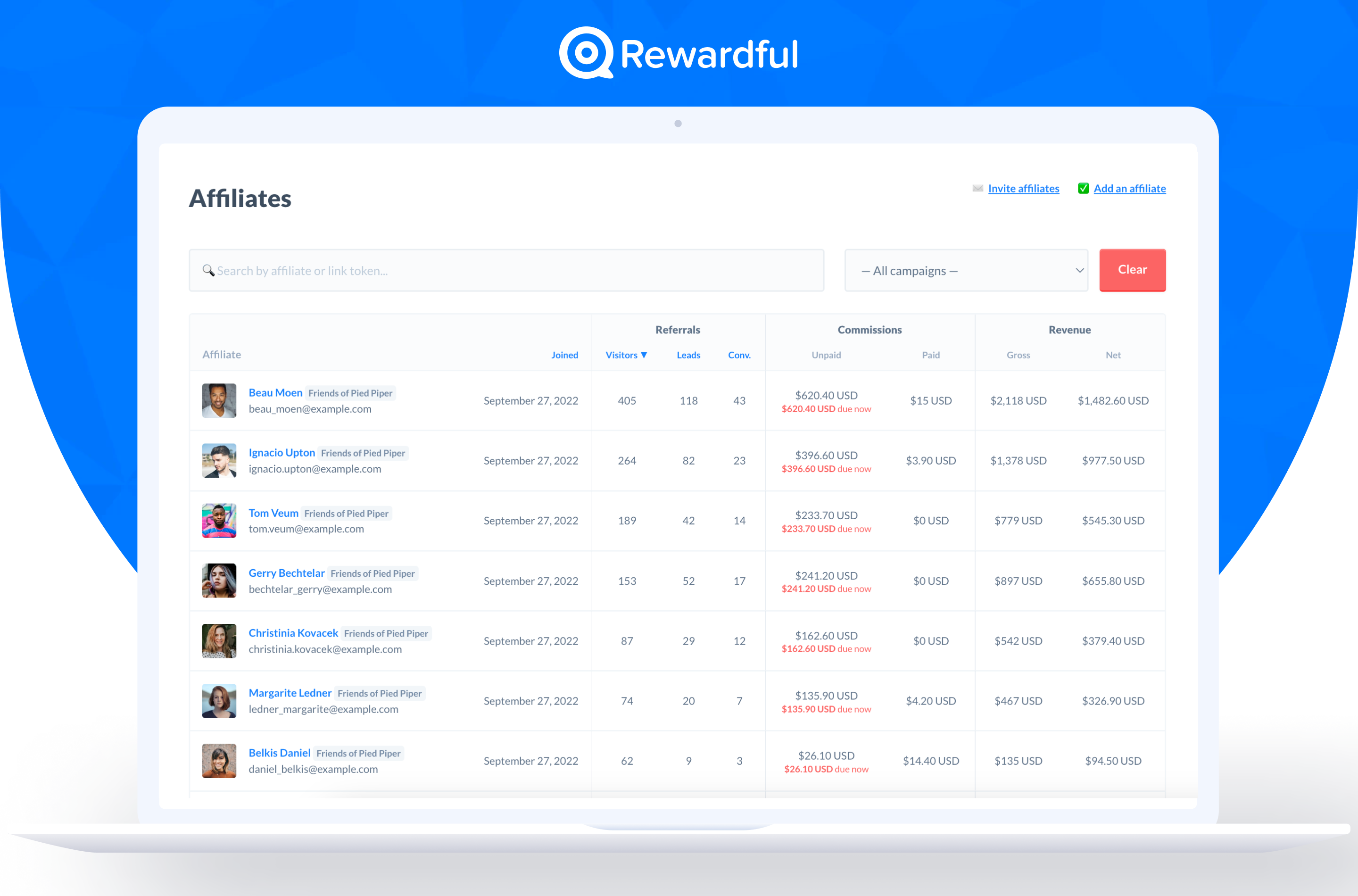 Rewardful screenshot & Video