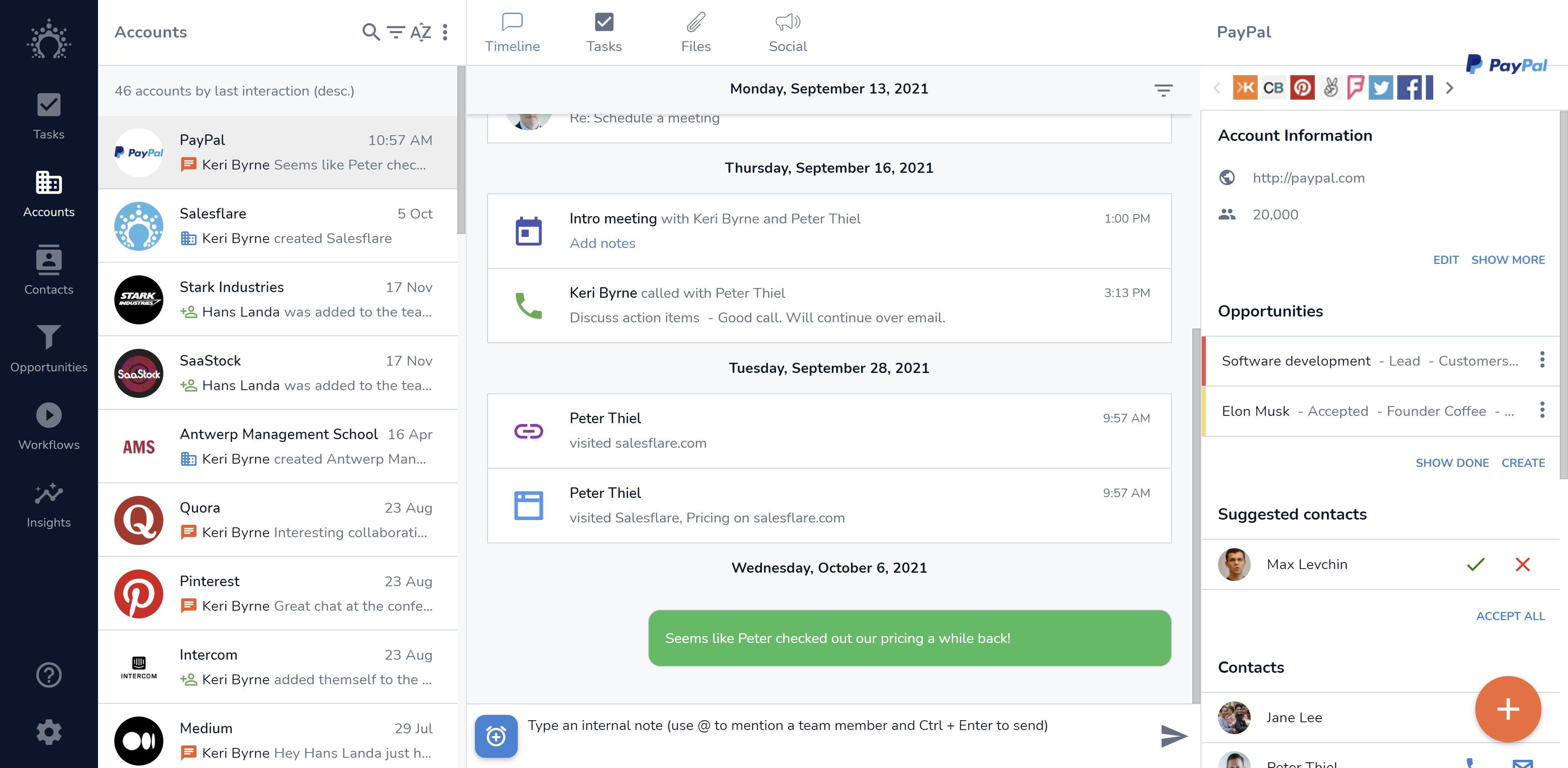 Salesflare screenshot & Video