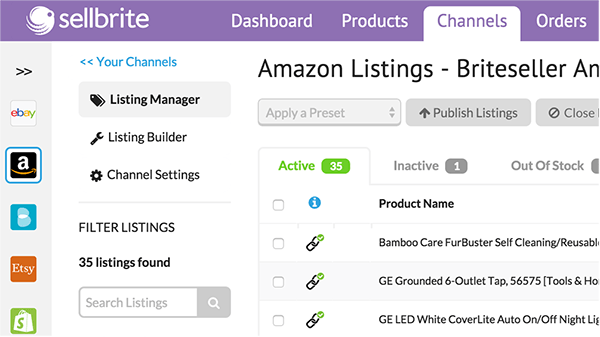 Sellbrite screenshot & Video