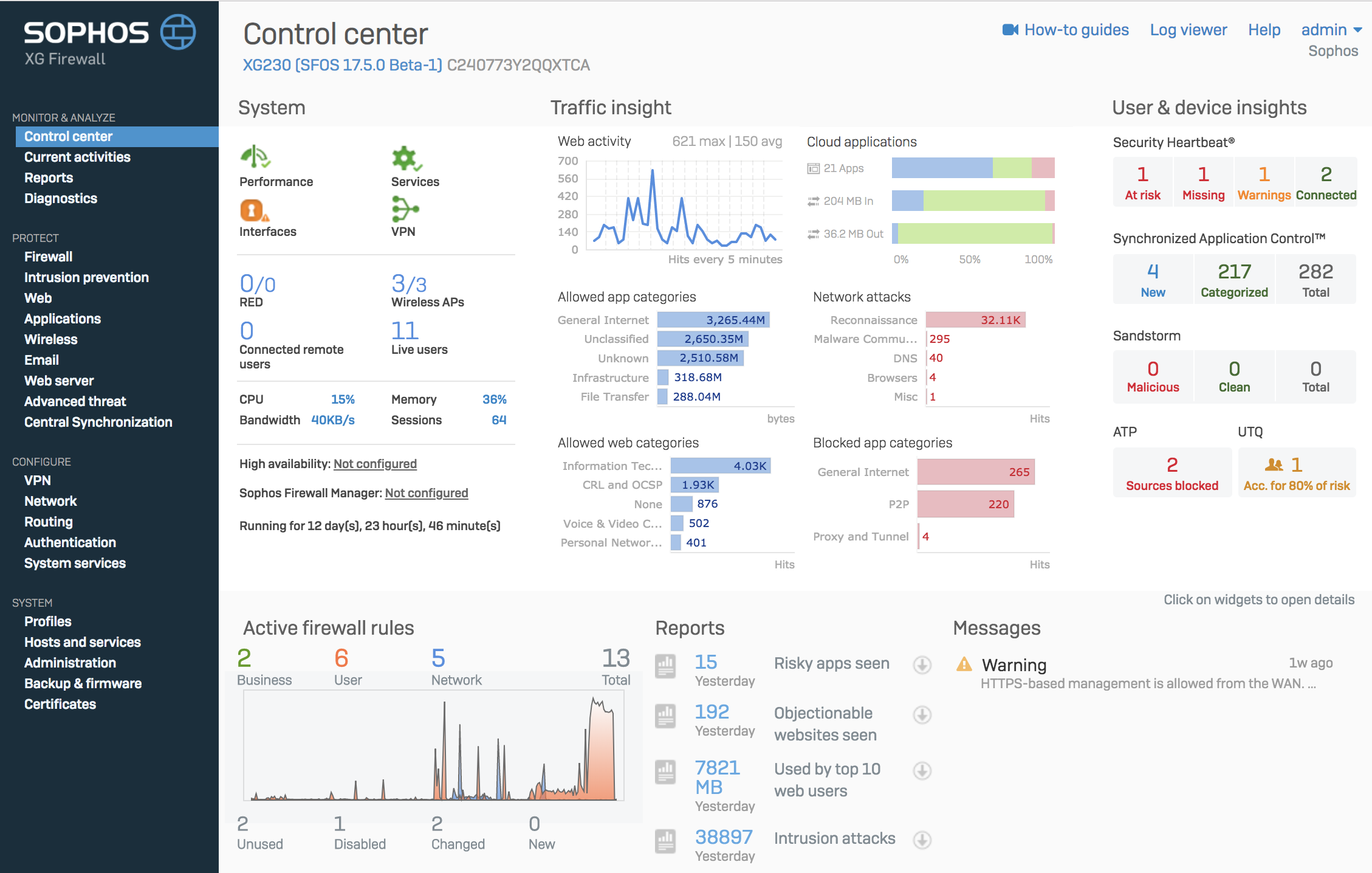 Sophos Firewall screenshot & Video