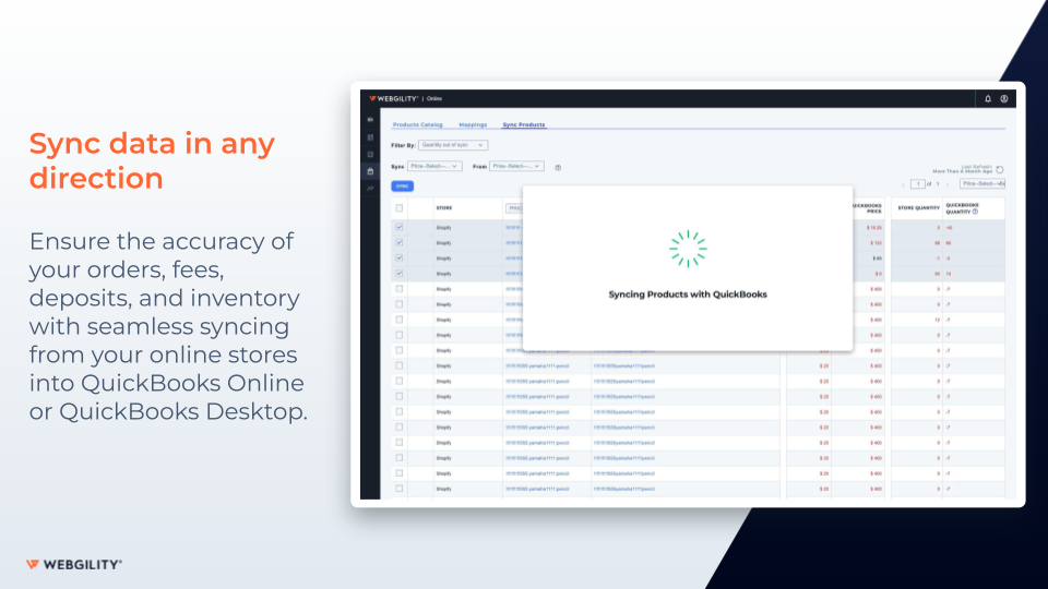 Webgility screenshot & Video