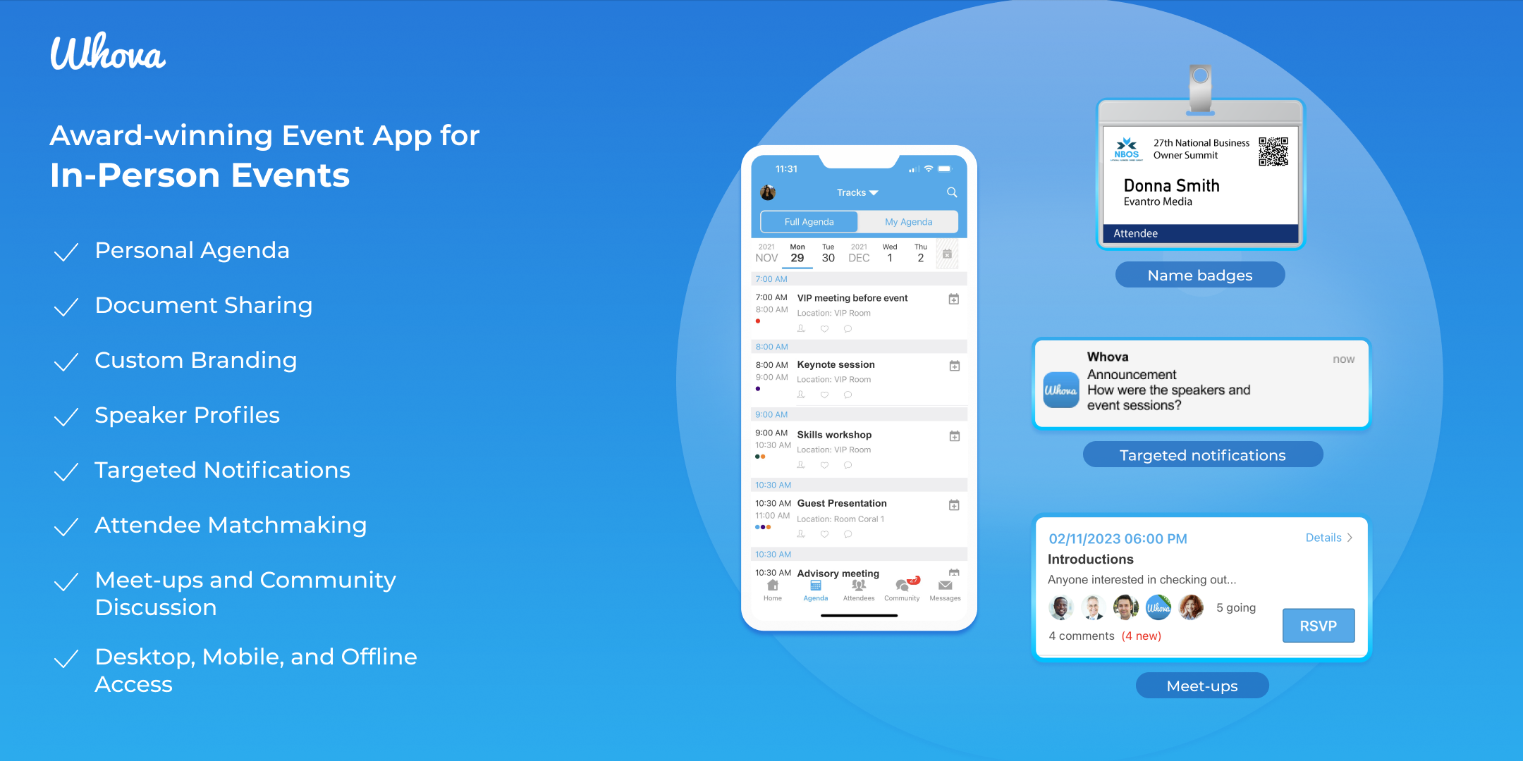Whova screenshot & Video