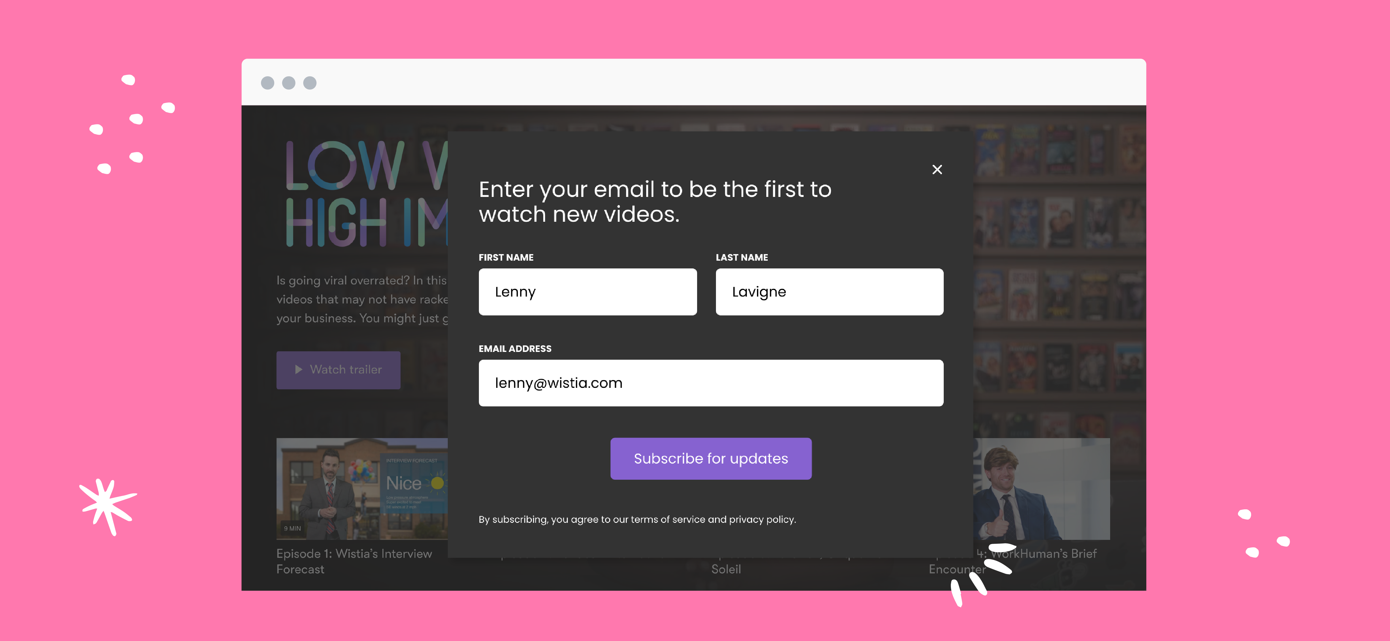 Wistia screenshot & Video