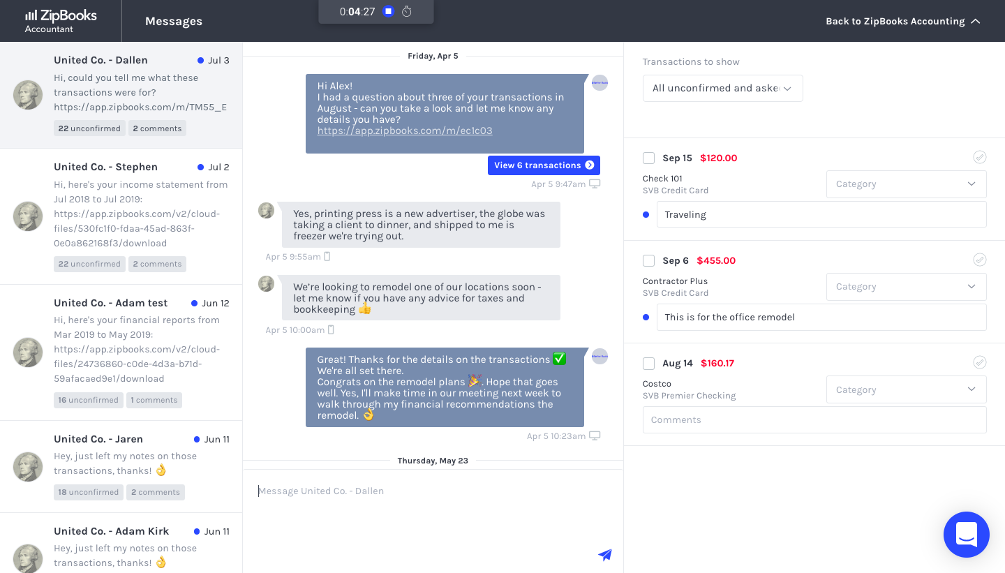 ZipBooks screenshot & Video