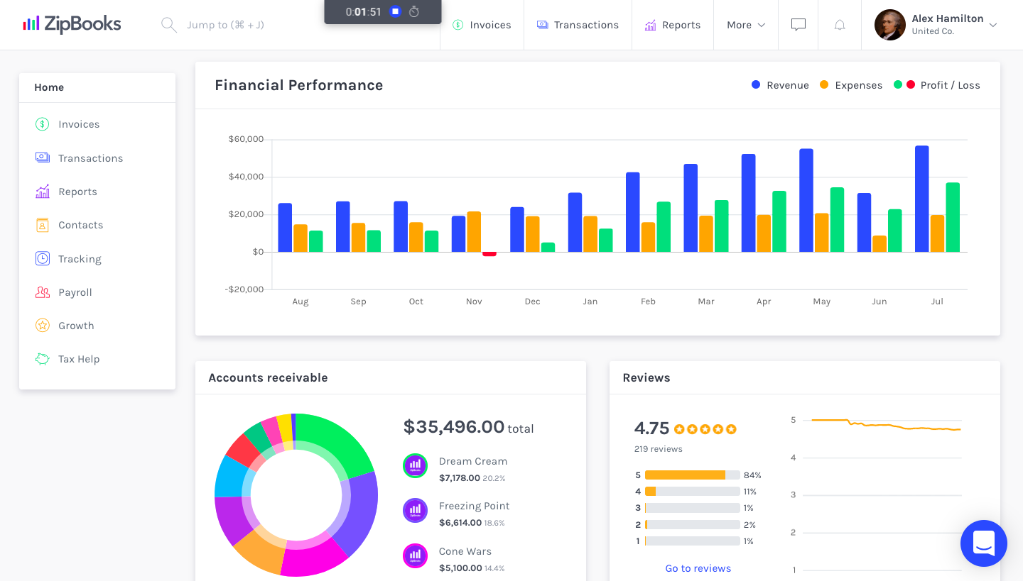 ZipBooks screenshot & Video