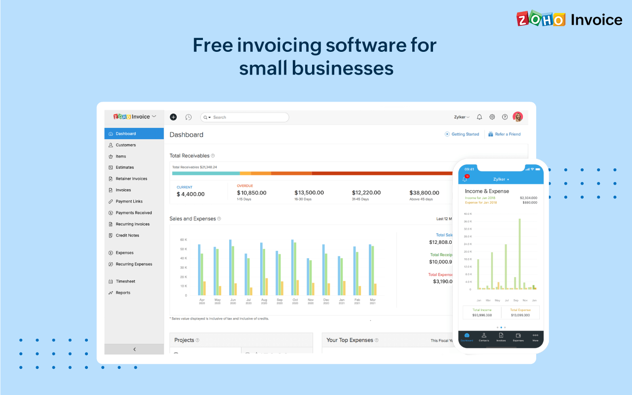 Zoho Invoice screenshot & Video