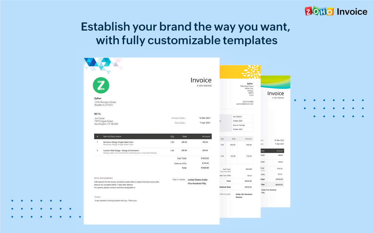 Zoho Invoice screenshot & Video